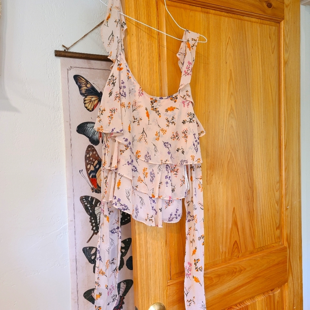 Rebecca Minkoff blush flutter top